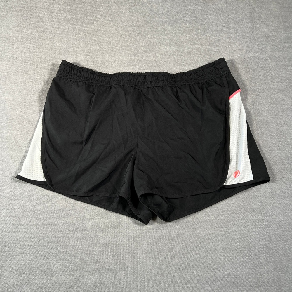 Fila Sport Running Mesh Trim Mid Rise Athletic Shorts Women 1X Black Polyester